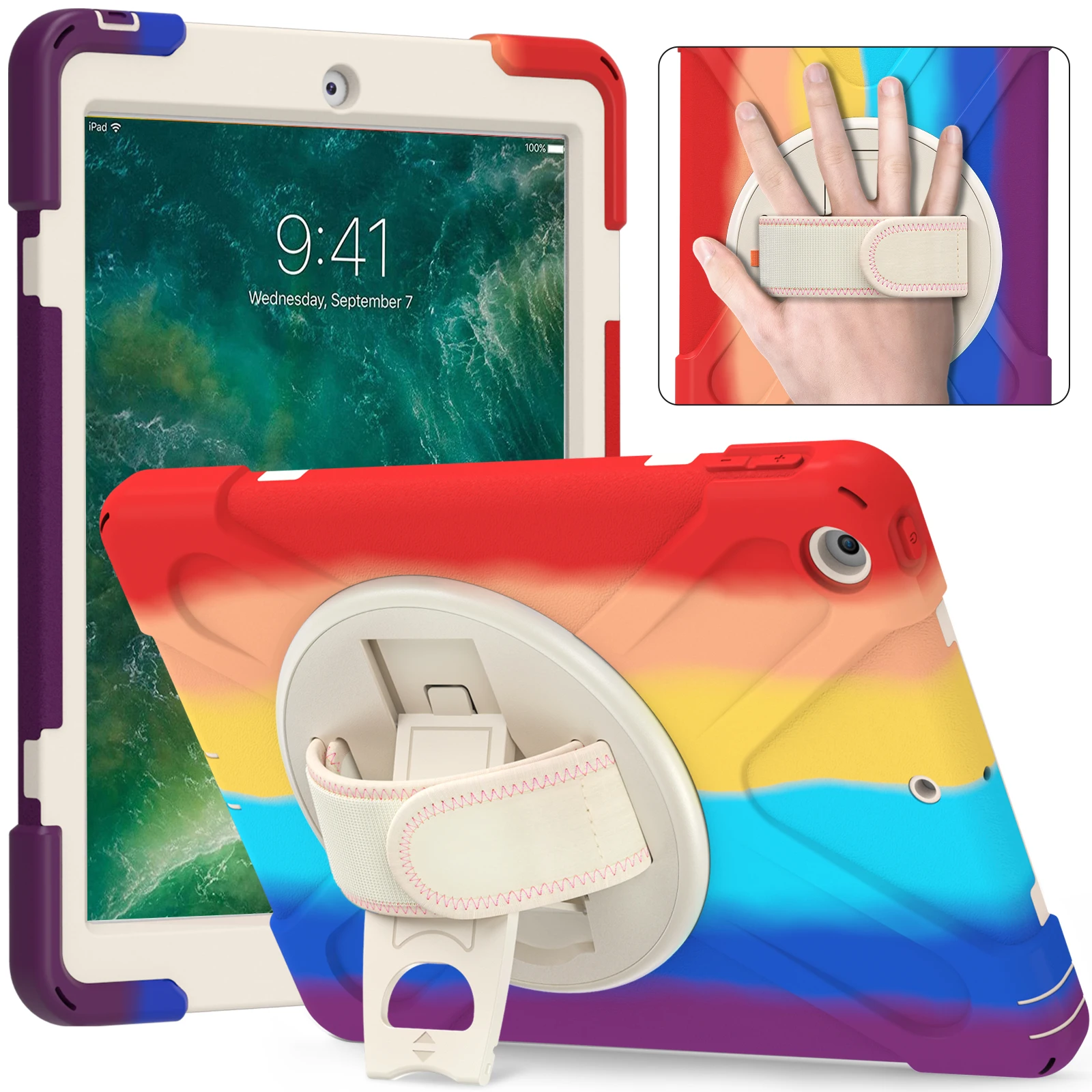 De caz Pentru iPad 5-a a 6-a Generație de Caz pentru Apple iPad 9.7 2017 2018 A1822 A1823 A1893 colorat de Acoperire rezistent la Șocuri Pentru iPad 5 6 Capa