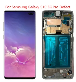 Original Super AMOLED S10 5G LCD Pentru Samsung Galaxy S10 5G Cu Cadru SM-G977B G977N G977U LCD Touch Ecran Digitizor de Asamblare