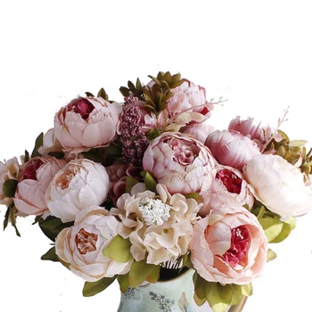 1 Buchet Europene Bujor Flori Artificiale de Mătase Petrecere Fals Flori pentru Decor Nunta Hotelul Home Decor Flores Artificiales