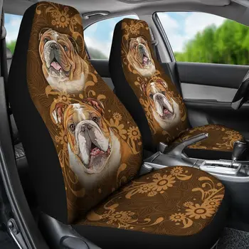Bulldog Huse Auto Personalizate de Mașini de Epocă, Accesorii Pentru Iubitorii de caini,Pachet de 2 Universal Scaunul din Față Capacul de Protecție