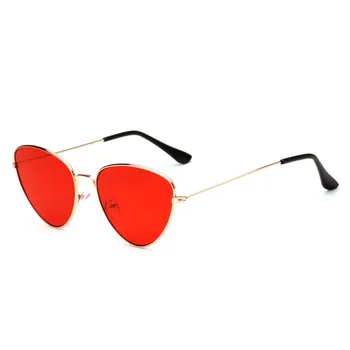 2018 Brand de Lux de Design Red Lentile de Moda Femeie Pisica ochelari de Soare Retro Ochi Ochelari de Soare UV400 Triunghi Sexy Femeie Cadru Metalic