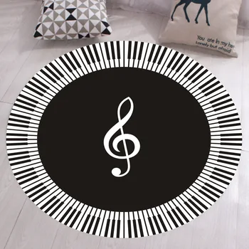Muzica modernă Simbol Tipărite Rotund Covor pentru Camera de zi Poliester Moale Covor anti-alunecare Scaun Podea Mat pentru Copil de Cameră Decor Acasă