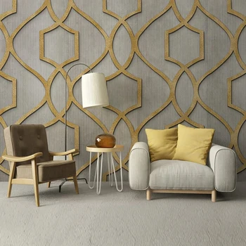 Retro, Minimalist Fundal Abstracte Geometrice, Linii de Aur Foto Murală de Fundal Pentru Camera de zi de Decorare Dormitor Pictura 3D