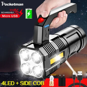Lanterna LED Lung Împușcat Utilizarea USB Reîncărcabilă în aer liber Camping Lantern rezistent la apa Lanterna Reflector Reflector Proiector