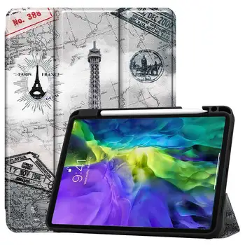 Husa Flip Tri-pliere Magnetic Tableta Caz pentru iPad Pro 11 2021 2018 cu Creion Pictat TPU Acoperire pentru iPad Pro 11 2020