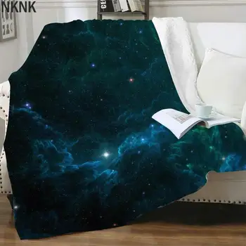 NKNK Brank Galaxy Pătură Nebuloasă Pături Pentru Paturi Univers lenjerie de Pat Arunca Nori de Pluș Arunca Pătură Sherpa Pătură de Moda Vintage