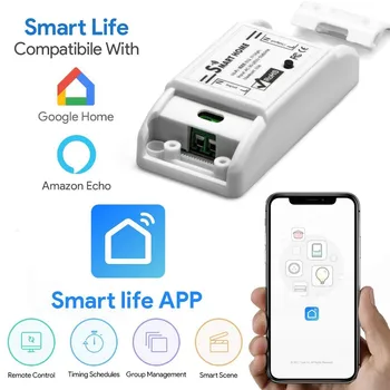 90-250VAC Wireless WIFI Switch Smart Home Electrice de Control de la distanță comutator de timp Sonoff Tuya de viață inteligentă App Google Alexa Energie