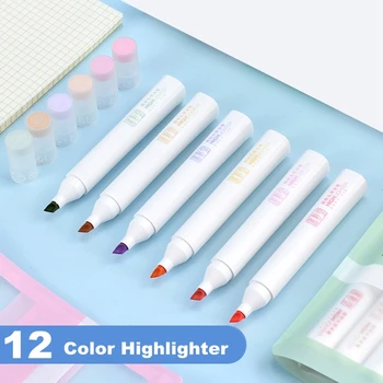 12 Culori Singur Cap de Evidențiere Stilou Drăguț Bomboane de Culoare Stilou Fluorescent Desen de Arta Markere Pixuri pentru Școala de Papetarie