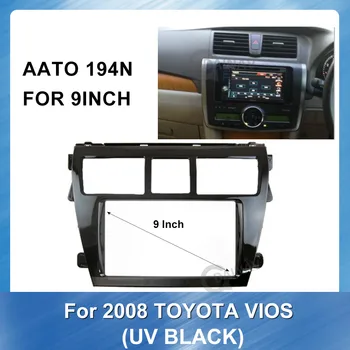 9 Inch Radio Auto Fascia Cadru de Bord pentru Toyota Vios 2008 (UV NEGRU) Cap Retehnologizare Stereo de Navigare GPS Măștii Panoului
