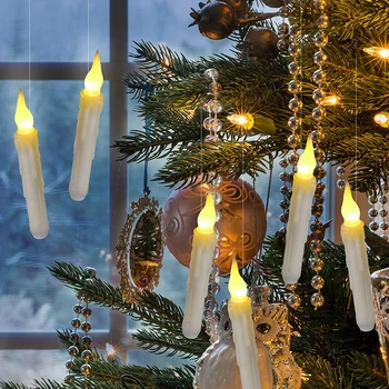 LED Pâlpâie Flacăra Sfeșnice cu Baterii Conica lumanari Decorative Lumini cu Linia de Pescuit pentru Șemineu Crăciun Halloween