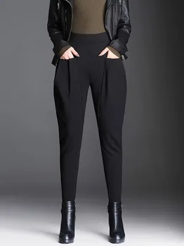 Primăvara Femei Vrac Ridiche Pantaloni Harem Nou De Înaltă Talie Slăbire Pantaloni Casual Femei Elegante Office Lady Pantaloni Negru Streetwear