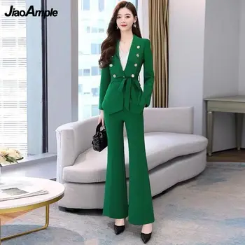 Femei Profesionale Purta 2022 Primavara Toamna anului Nou Costum Elegant Sacou Pantaloni din Două piese coreeană de Moda Sacouri Haina Pantaloni Set