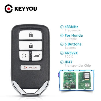 KEYYOU Telecomanda Cheie Auto Pentru Honda Piot CR-V, Civic 2016 2017 2018 2019 FCC ID: KR5V2X 433MHz 4+1 5 Butoane ID47 Cip