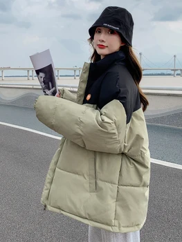 De Iarnă 2022 Supradimensionat Solidă Bumbac căptușit Haine Pentru Femei de Moda coreeană Vrac Cald Gros de Bumbac Sacou Casual, Haine de Bumbac