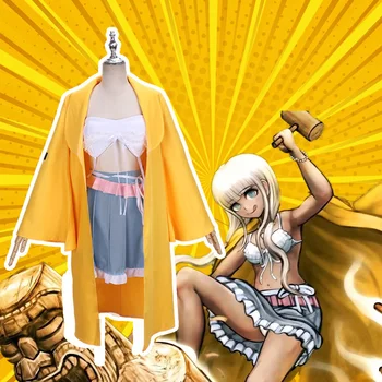Anime Danganronpa V3 Angie Yonaga Costume Cosplay Zentai Set Complet Scoala De Fete Uniforme Femei Fuste Galben Mantie Femei Pânză