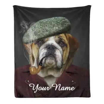 Personalizat Pătură cu Numele Text,Personalizate Câine Animal Super Moale din Fleece Pătură de Canapea Canapea extensibilă