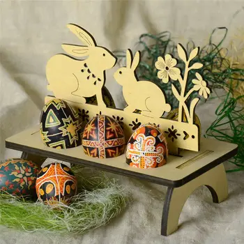 Paște Ouă din Lemn Rafturi Iepure Drăguț Scrisoare Ouăle să Stea Ornament Paste Fericit Petrecere Acasă de Masă Decorare DIY Consumabile