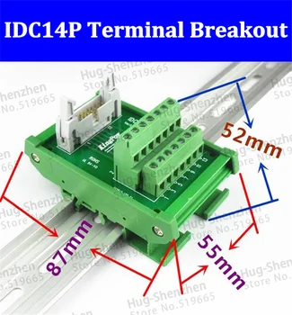 IDC14P IDC 14 Pin Conector de sex Masculin pentru a 14P Bloc Terminal Breakout Bord Adaptor PLC Releu Terminale cu Montare pe Șină DIN--1buc/lot