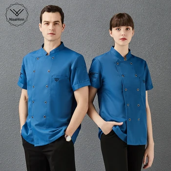Moda Respirabil Dublu Rânduri Chef Jachete Îmbrăcăminte De Lucru Pentru Bărbați De Înaltă Calitate, Munca Tricou Restaurant Hotel Bucătărie Bucătar Uniforme