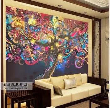 Foto personalizat tapet 3d picturi murale imagini de fundal stil European elegant de culoare copac living fundal gazete de perete decor