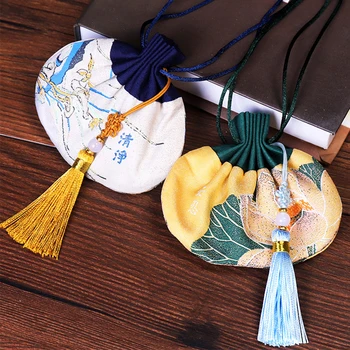 Tradițională Chineză Stil Design Lotus Broderie Norocos Geanta Pentru Prietenul Copiilor Potabilă Pungi De Depozitare Decor Pentru Hanbok Masina