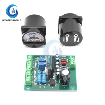 VU Nivel Contor Audio Driver Bord, 6-12V DC + 2 buc VU Metri față-verso Circuit Potrivit pentru 5W-60W Amplificatoare