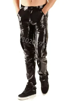 Manual pentru Bărbați Jambiere din Latex Latex Blugi cargo Salopete pantaloni Pantaloni cu buzunar zip picioare personalizate