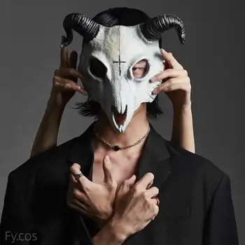Halloween Cosplay groază de Capră schelet Masca de Fata Jumătate Mascaradă Partid Carnaval Recuzită Rave Oi Oase de animale masca craniu anime