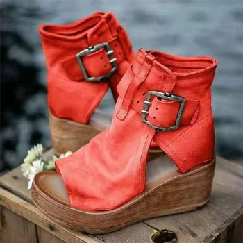 Doamnelor Sandale Femei Pantofi Plat PU Formă Rotundă de Culoare Solidă Catarama Respirabil Rezistent la Uzura, Non-Alunecare 