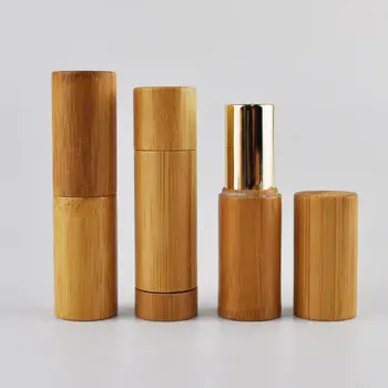 Ambalaje cosmetice Gol balsam de buze tub de bambus ruj container, balsam de buze recipient de bambus tub de ruj ,luciu de buze bagheta tuburi