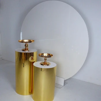 5pcs/set)metal de Aur în oglindă plinta masa de bar scaune de bar pentru nunta in aer liber yudao1042