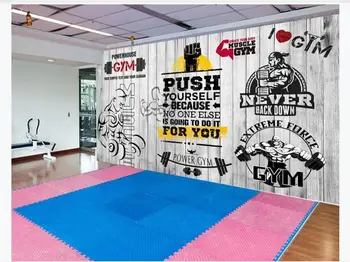 Foto Creative Personalizate de Epocă din lemn de bord sport fitness club imagine de fundal perete decorativ Mural tapet