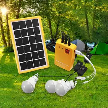 Panou Solar Portabil Generator Electric 3 Bec LED Kit de Sistem de Putere Generator Electric 3LED Bec Kit de Sistem de Putere Solas