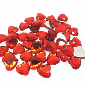 100buc 14mm Red Heart Gem Flatback de Carduri de Nunta, Ornamente Meserii Argint Placat cu Flatbacks Pentru Scrapbooking Cardmaking
