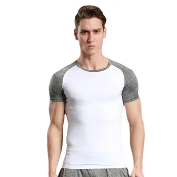 Primavara Vara Barbati tricou cu mânecă Scurtă uscare Rapidă Alergare Sport Fitness Colanti Umiditate Wicking Elastic Mens T Shirt