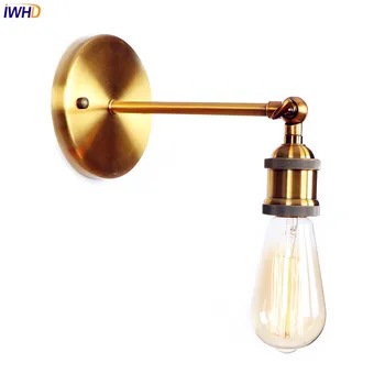 IWHD Aur Antic Retro LED Lumini de Perete Corpuri de Living Edison Loft Industrial Lampă de Perete Sconces LED Edison Scara de Lumină