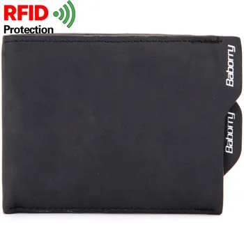 RFID Protecție împotriva Furtului de Bărbați Portofel PU Piele Portofel Sim Retro Pungă de Afaceri pe termen Scurt Posete Poseta de Monede Suport Card de Mare Capacitate