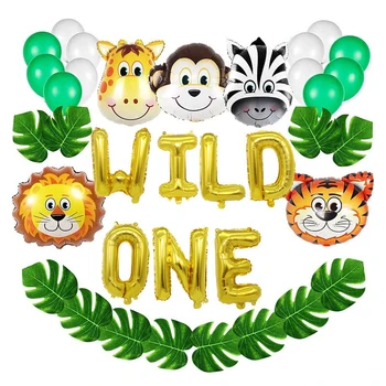 Animale tematice, baloane copii, jucarii leu tigru folie de aluminiu balon petrecere de ziua decor 16 inch sălbatice o scrisoare balon