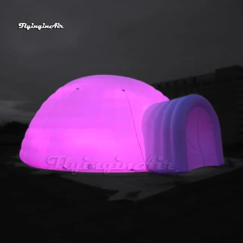 LED-uri Gonflabile Igloo Publicitate Dome Cort 10m Alb de Aer Sufla Marquee Cu Lumina RGB Pentru Petrecere Si de Nunta Eveniment