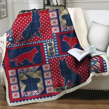 Imprimare 3D Pături moale Flanel Pătură pe Pat canapea Arunca cald câine de Desene animate Silueta Tipărite îngroșa pătură, Cuvertură de pat copii Cadou