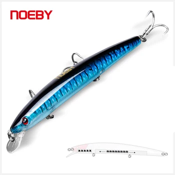 NOEBY Pește Pescuit Nada 130mm 13.5 g Swimbait cu VMC Înalte Cârlige Ochii 3D Leurre Dur de apă Sărată de Pescuit NBL9077