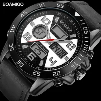 Barbati Ceasuri Sport BOAMIGO Brand de Ceasuri Pentru Barbati de Moda Cuarț Ceasuri de mana rezistent la apa 30M LED Ceas Digital Relogio Masculino