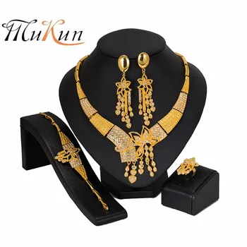 MUKUN femeie accesorii set de bijuterii de Mireasa Cadou de Moda din Africa Margele Set de Bijuterii en-Gros de Aur din Dubai Set de Bijuterii de Nunta Desig