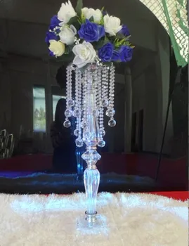 70cm 27.6 inch Inaltime Floare de Cristal Stea de Aur de Argint Vaze de Flori Floare de Metal Candelabru Masă de Nuntă Decorațiuni Florale