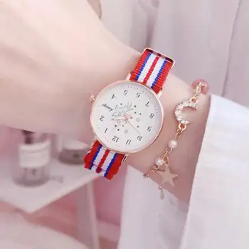 Moda Rotund Cuarț Digtal Dial Casual, Ceasuri de mână Material Curea la Modă Ceas pentru Impermeabil Ceas de mână pentru Femei