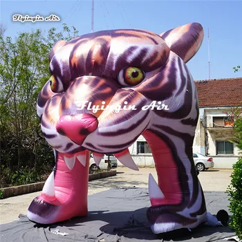 Personalizat Mari Gonflabile Tigru Arcada 4m Airblown Mascota Poarta Uriaș Cap de Tigru Arc Pentru Intrarea în Parc Decor