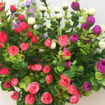 30 de Capete de Mini Rose Flori Artificiale Flori de Matase Plastic Flores Buchet de Simulare Planta Verde pentru Perete Decor Acasă