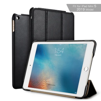 ICARER de Lux din Piele PU Flip Cover pentru iPad Mini 5 (2019) Stilul de Afaceri de Epocă Stand Caz de Protecție pentru iPad Mini5 2019