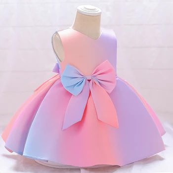 2022 Vara Botezul Nou-Născut 1 An De Ziua Rochie Pentru Fetita Colorate Rochii De Printesa Rochie De Petrecere Copil Costume Gradient