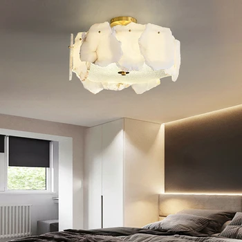 De lux Marmură spaniolă Lumini Plafon Cupru Estompat LED Alb Plafon Candelabru Cameră Decor de Lămpi Noi pentru Dormitor Lustru Acasă